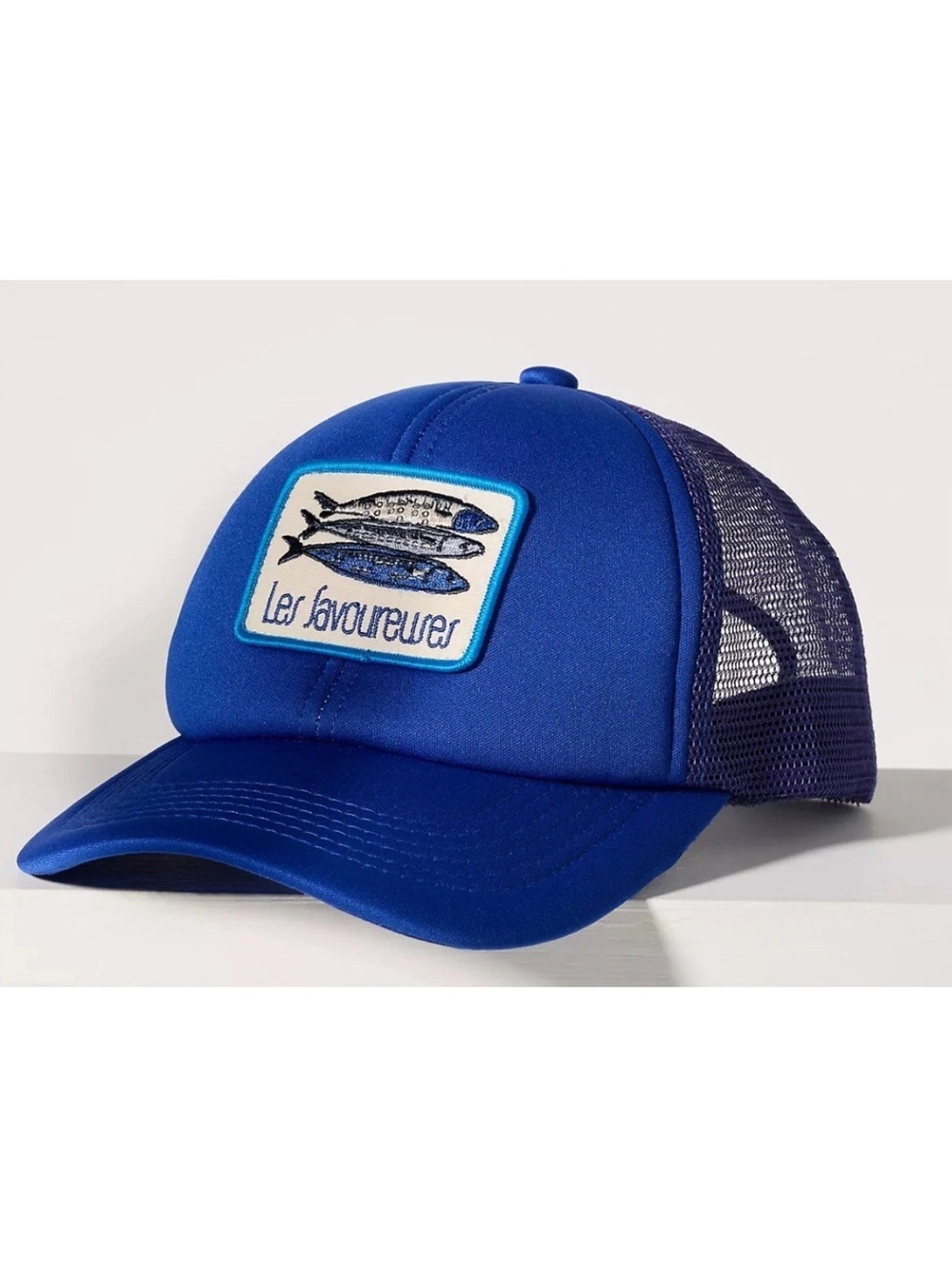 Anthropologie Sardine Blue One Size New Embellished Trucker Hat